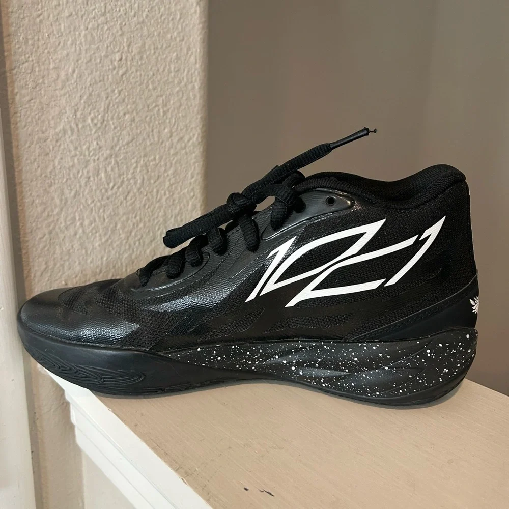 PUMA MELO MB.02 "Oreo" Black/White/Oreo Basketball 379425-01 GS Youth SZ 6.5 - Picture 3 of 9